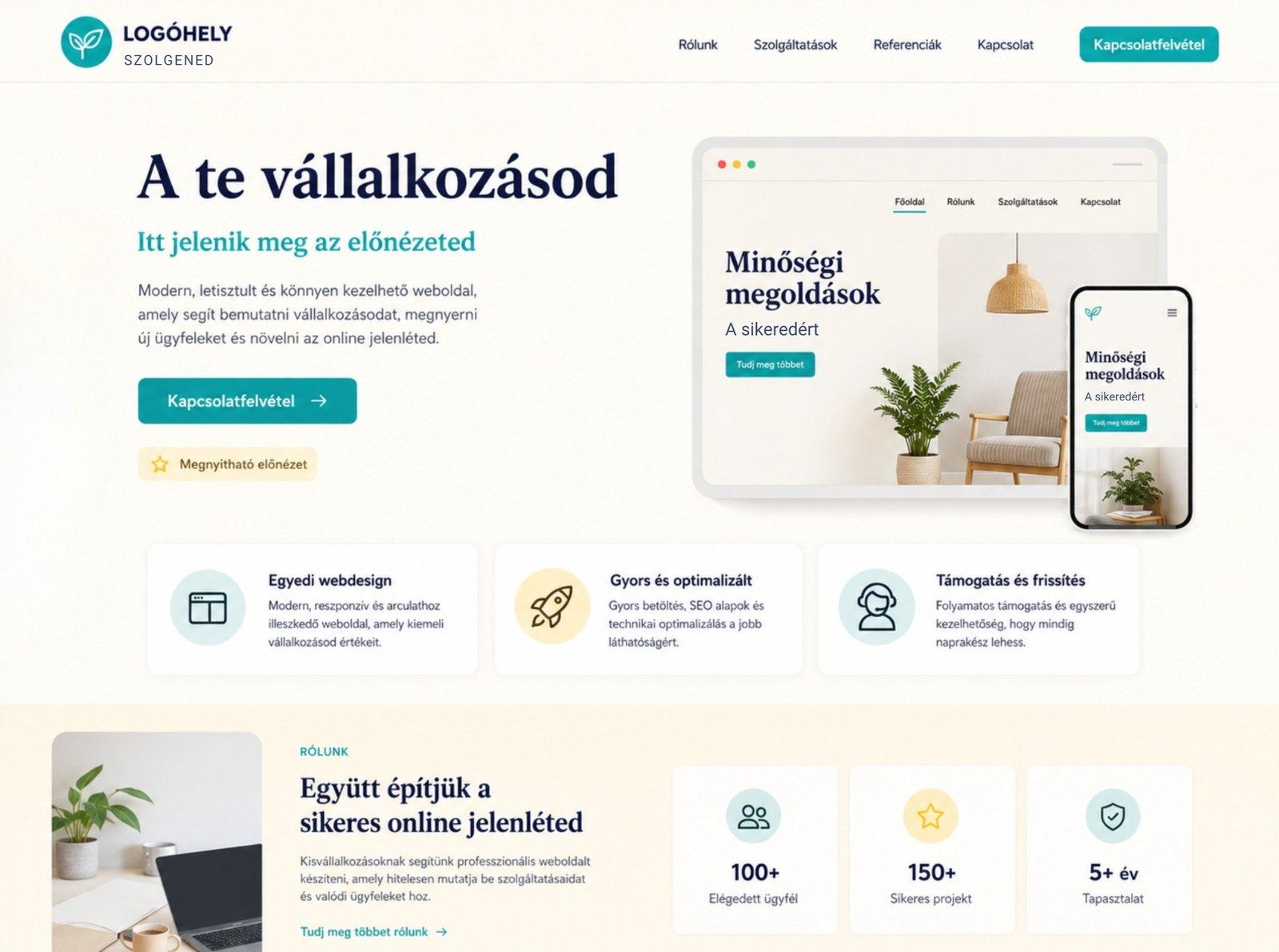 Laptop mockup az élő előnézettel
